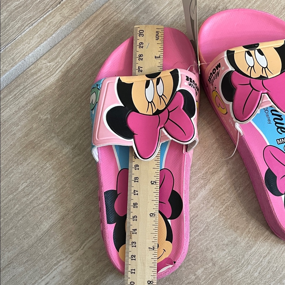 Disney Minnie Mouse NWT Sz 12-13 Pink Kids Slide Sandals - Picture 10 of 10